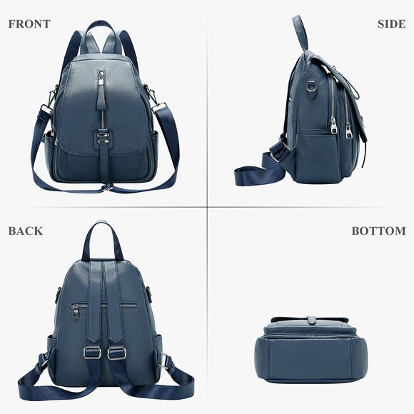 5927 Leather Backpack Purse Convertible Crossbody Shoulder Bag with Buckle main image 5